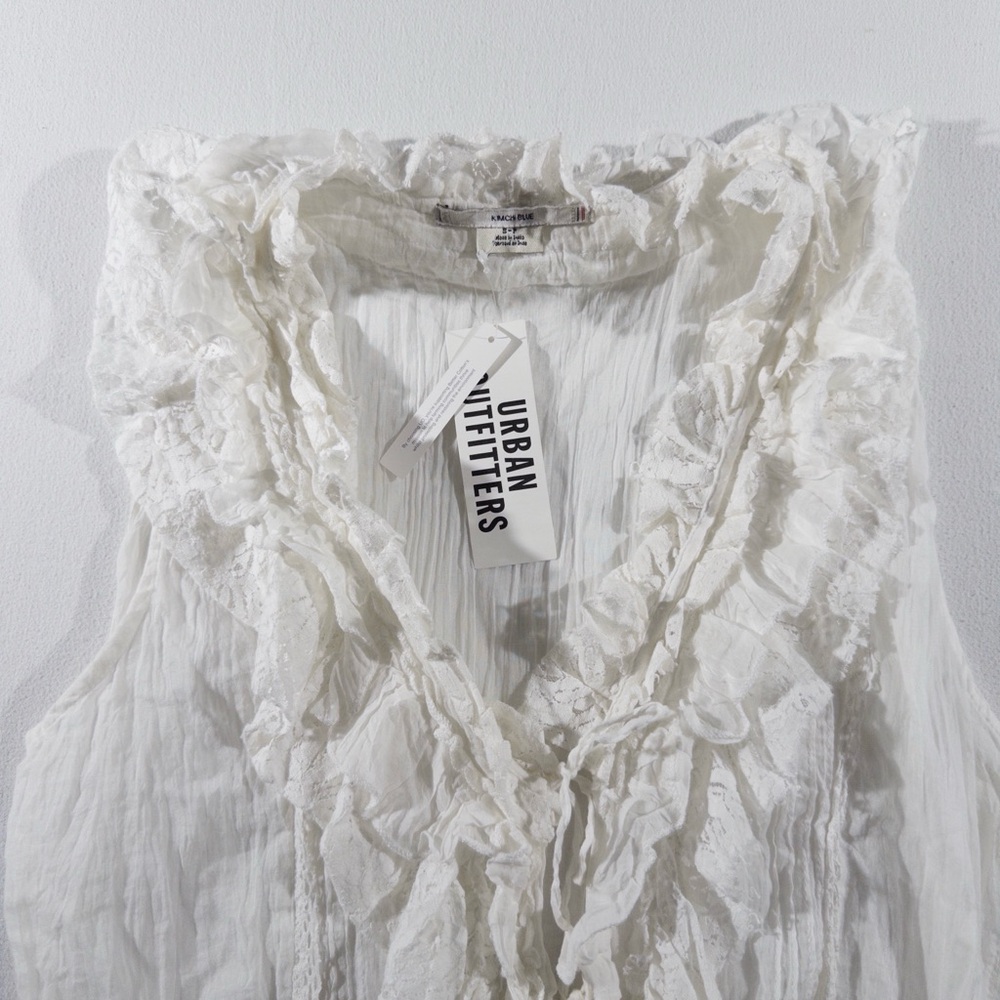 Kimchi Blue Clara Cascading Ruffle Tie-Front Tank Womens Size Small NWT - Picture 6 of 11